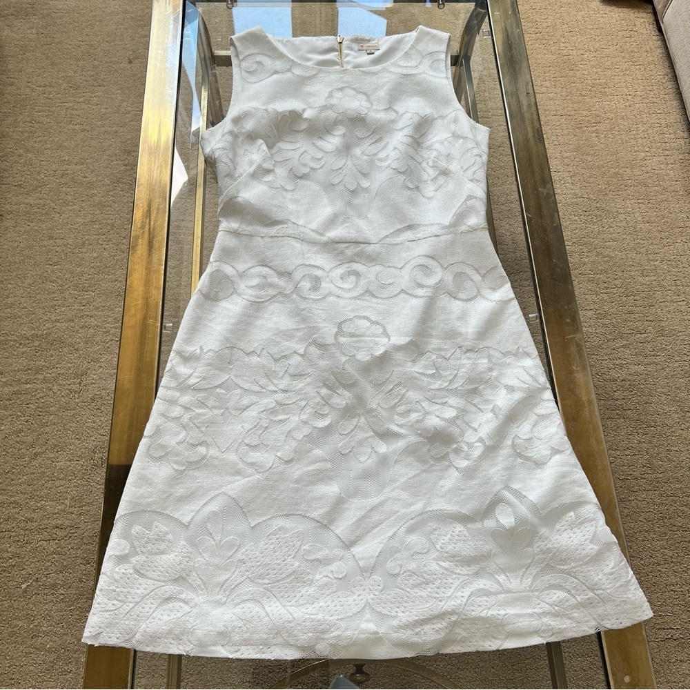 Daniel Cremieux White Sleeveless Sheath Dress Scoop Neck Mini - Picture 10 of 13